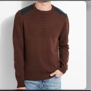 New Guess Liam Herringbone Contrast Sweater